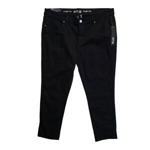 Apt 9 Jeans Women 14 Black Straight Crop Modern Fit Mid-Rise Stretch Classic NWT